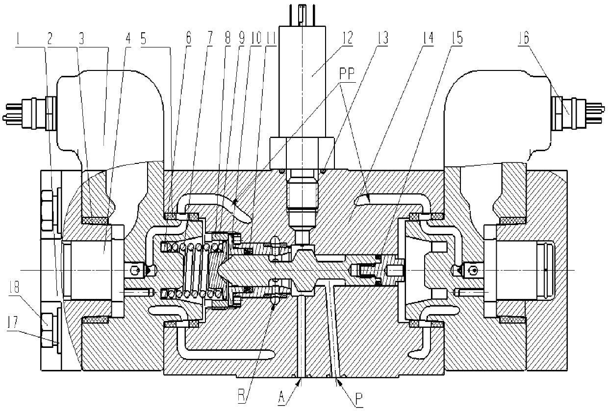 An underwater electro-hydraulic reversing valve