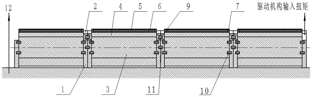 Multi-stage supporting type multi-section control drum for horizontal reactor