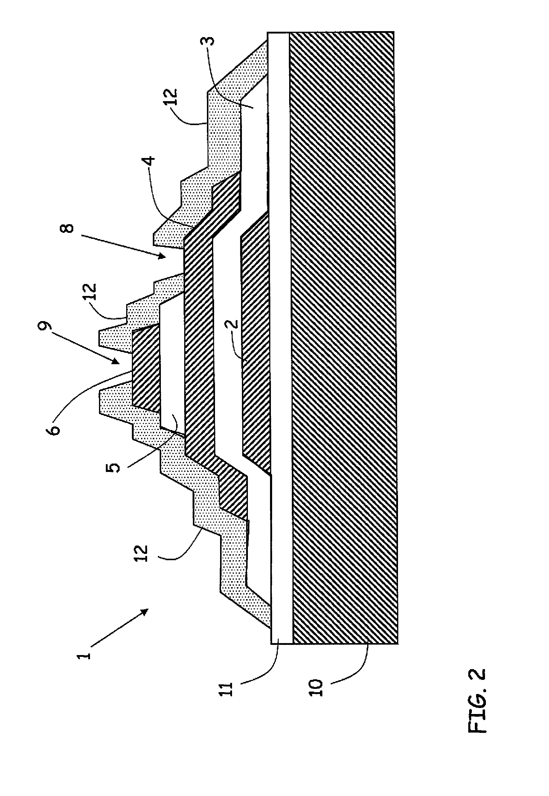 Multi-layer film capacitor with tapered film sidewalls