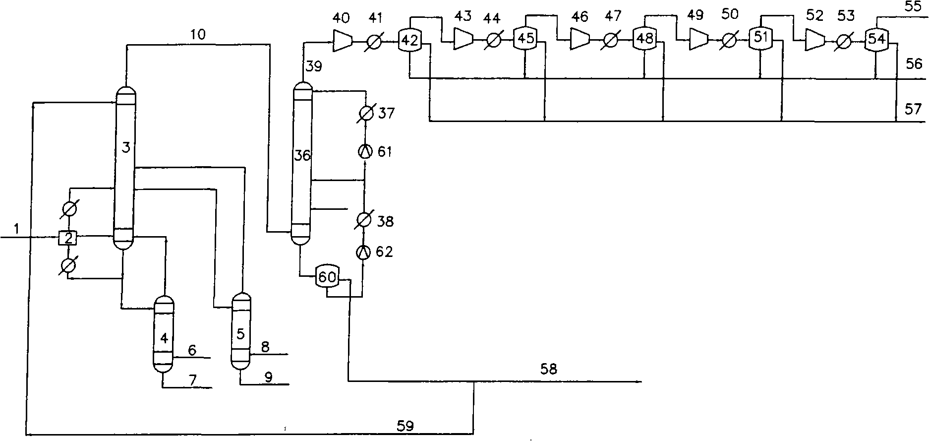 Ethylene quenching apparatus and compressing energy-saving technique