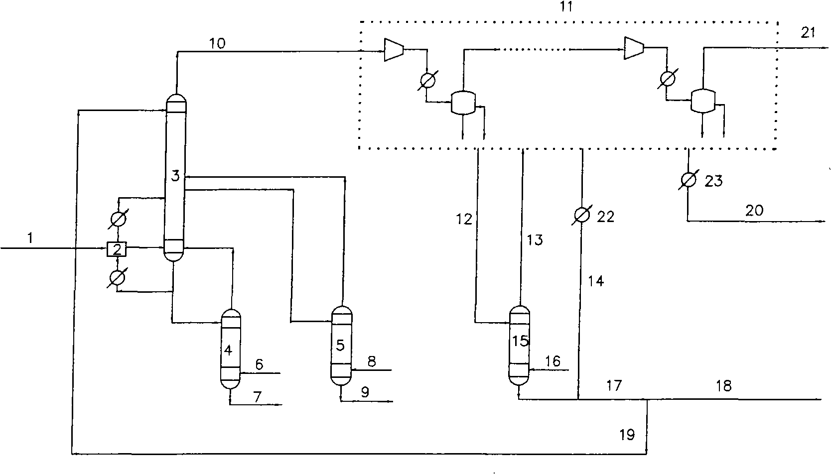 Ethylene quenching apparatus and compressing energy-saving technique