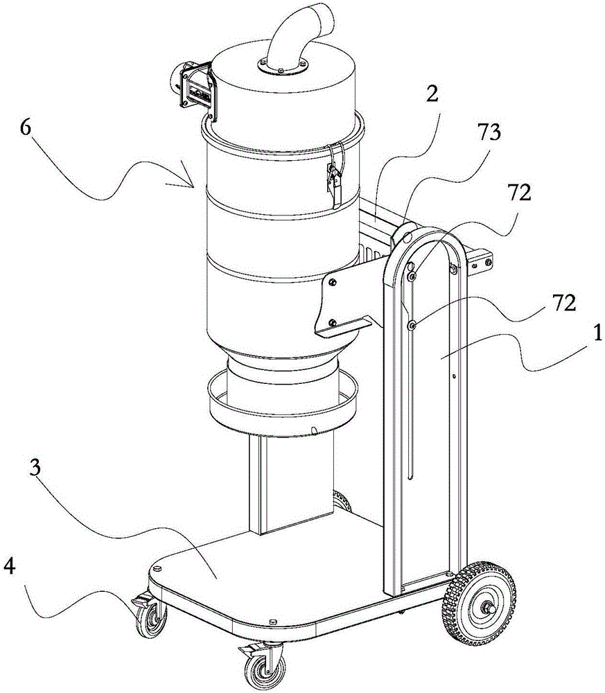 Vertically-adjustable dust collecting device