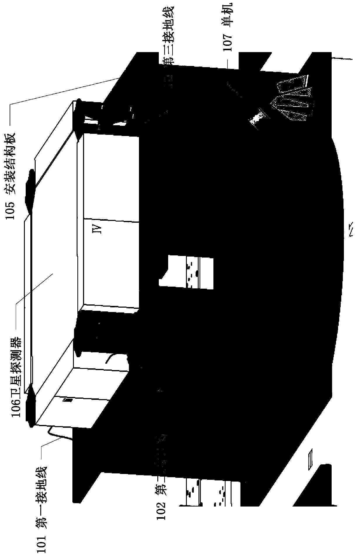 A grounding device for a satellite detector