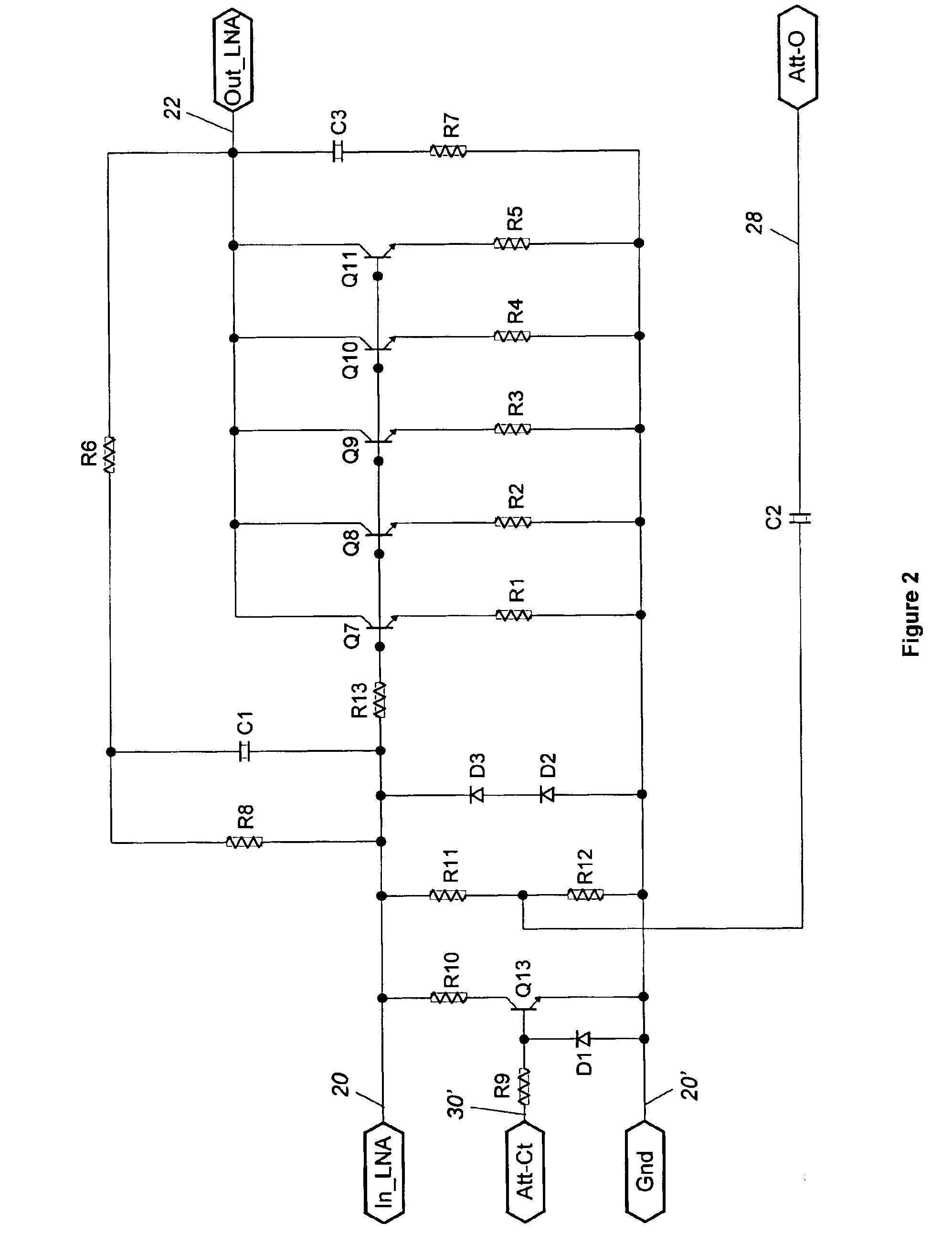 Low noise amplifier with fixed loss bypass