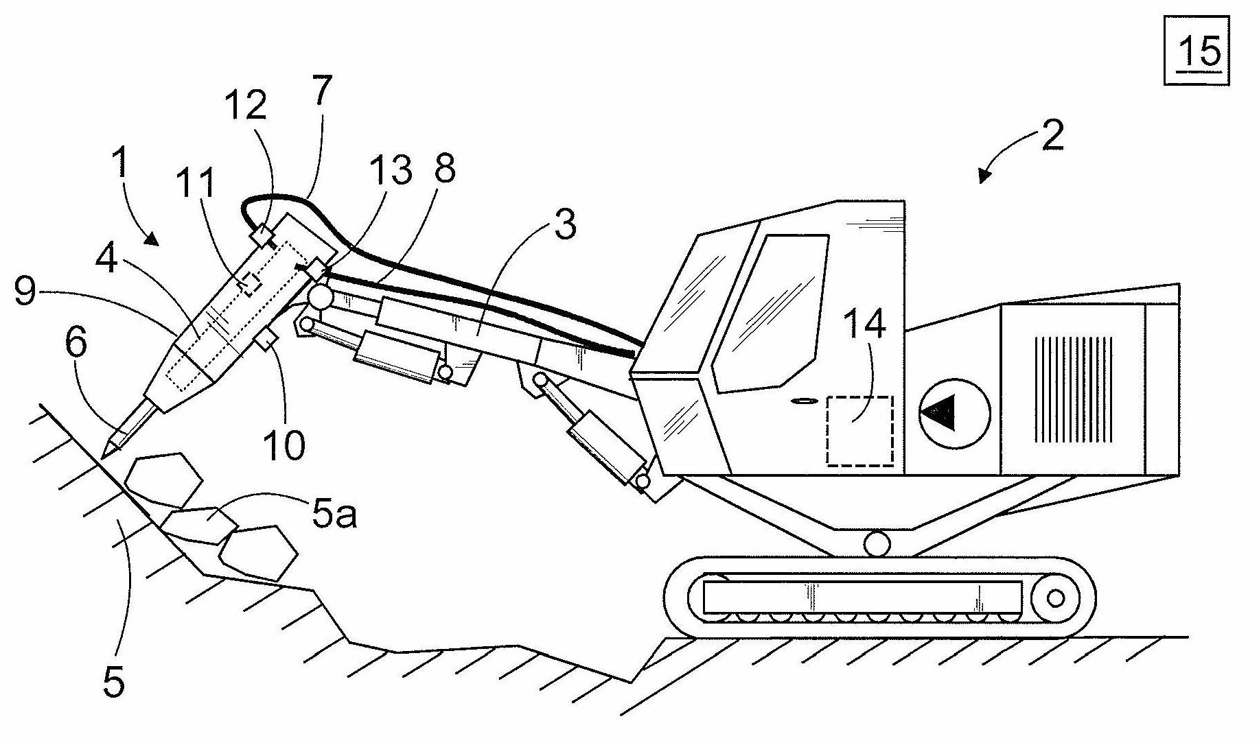 Method for determining usage rate of breaking hammer, breaking hammer, and measuring device