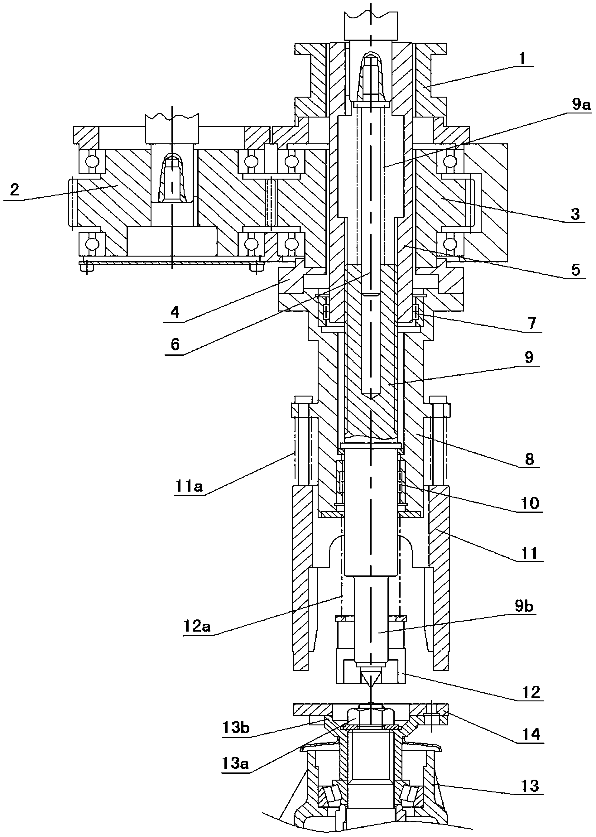Main core nut differential screwing mechanism of drive axle assembly