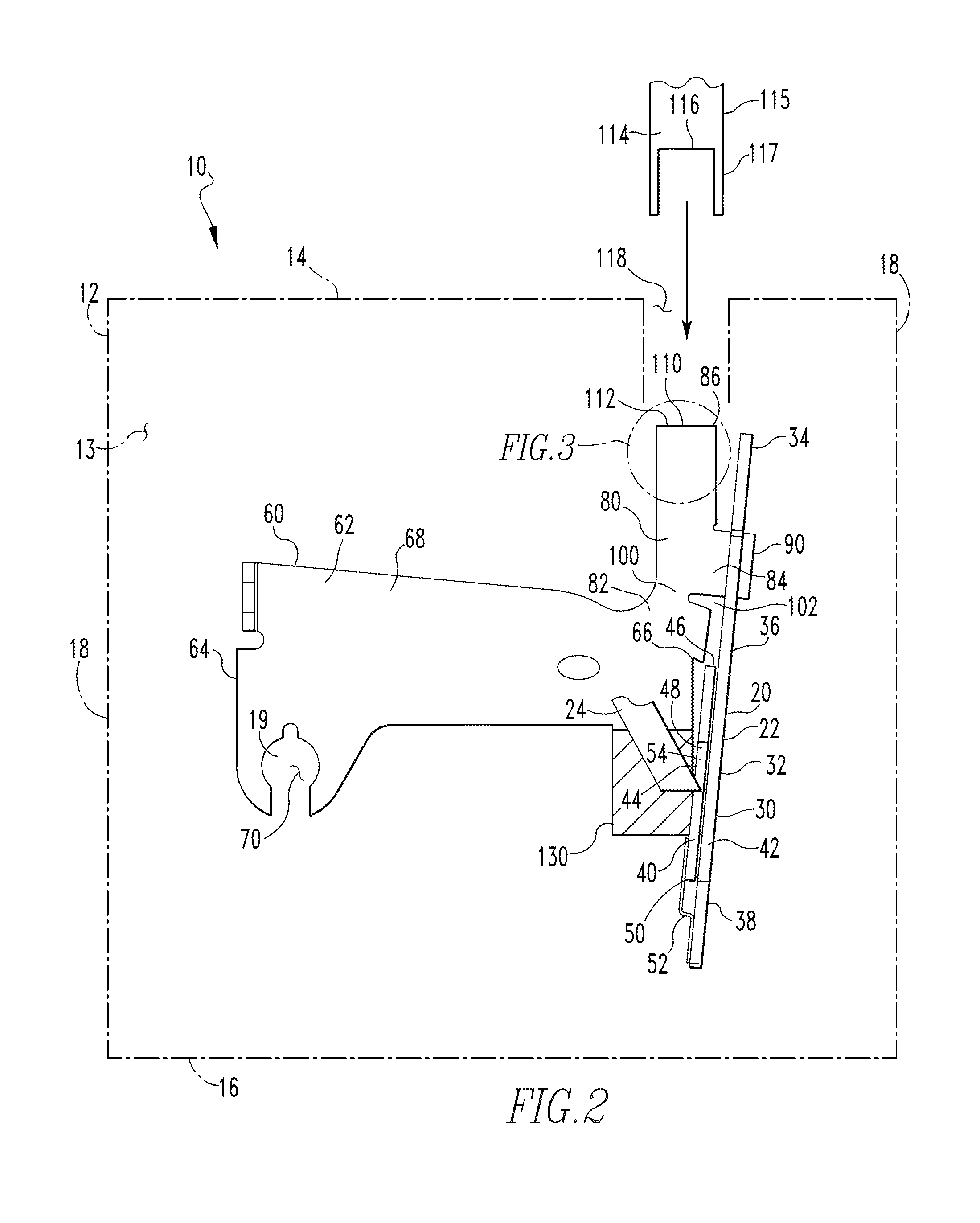 Trip device support frame and top frame calibration method