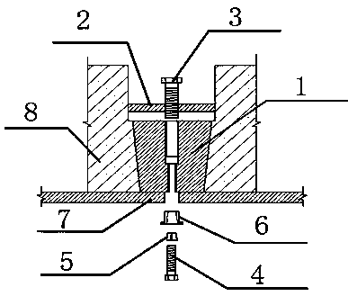 Steel-concrete combined structure conical cast iron bolt connecting piece