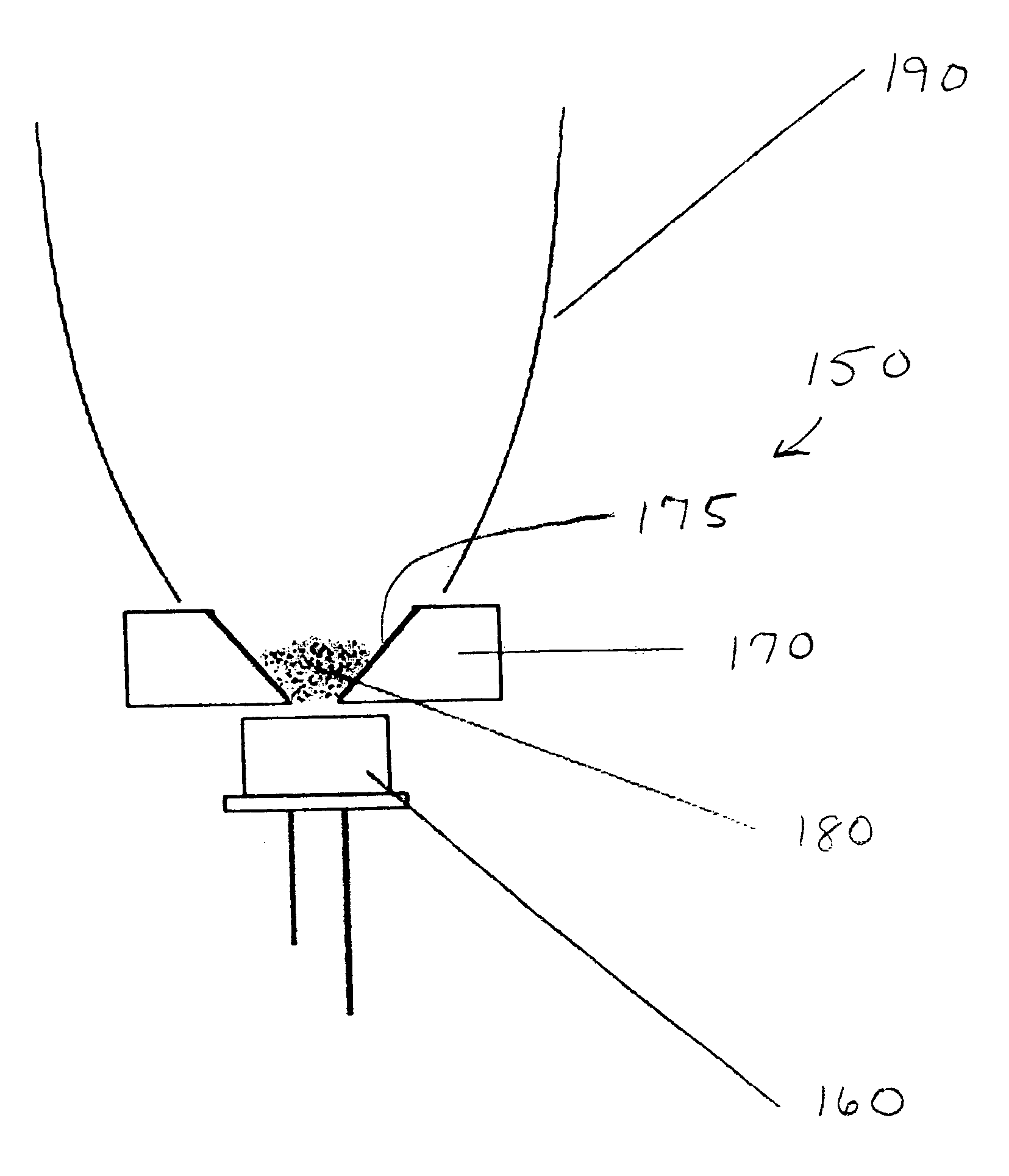 Light source using emitting particles to provide visible light