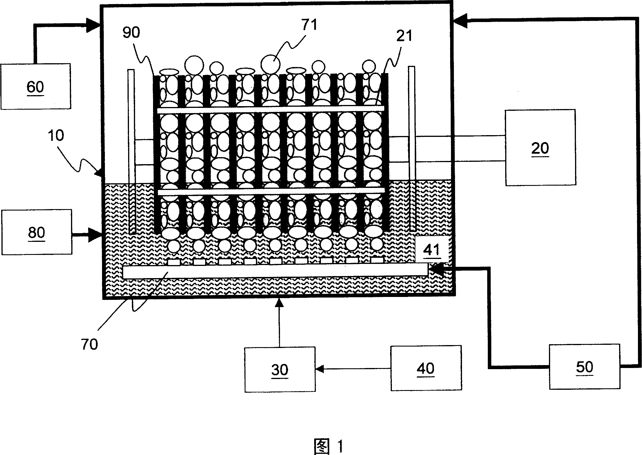 Bubbling reaction cleaning device and method