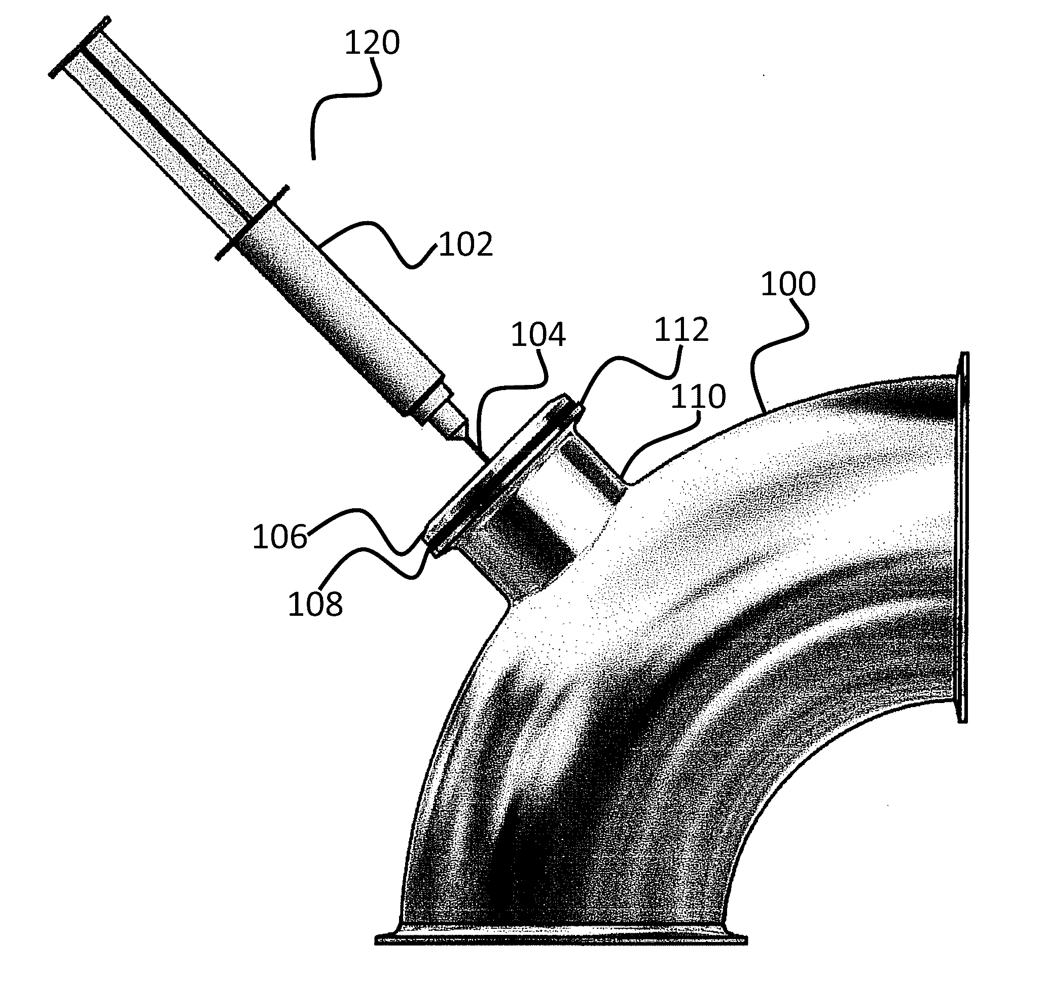 Self-sealing sampling port for sanitary piping