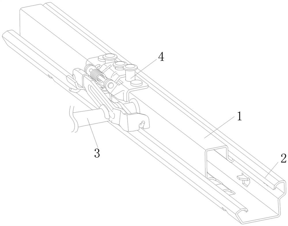 Installation and working method of silencer spring and locking mechanism in seat slide rail