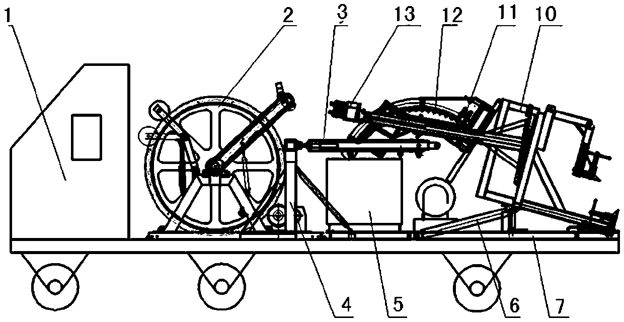 Round composite continuous sucker rod operation machine and method