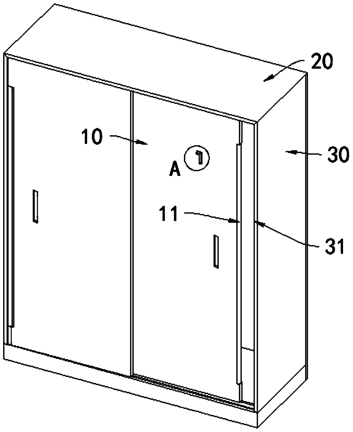 Unplugged sliding door wardrobe capable of preventing hand pinching