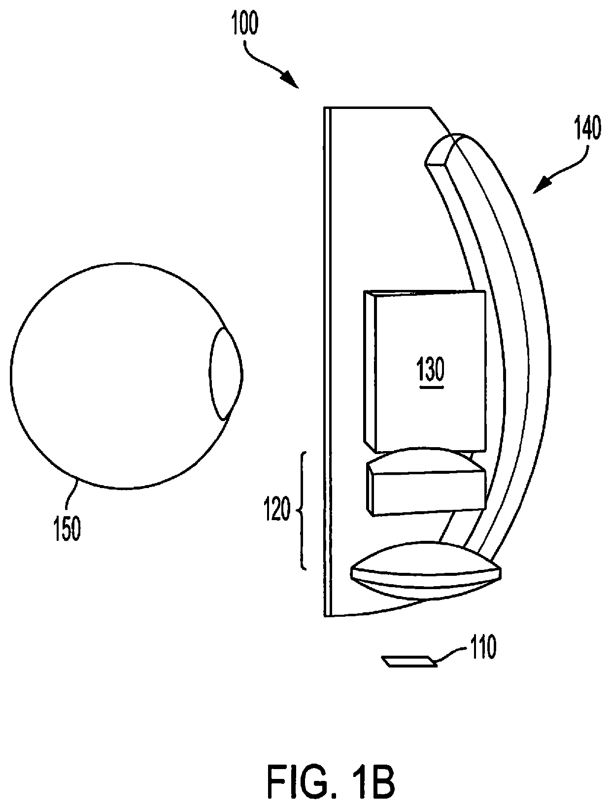 Large field of view see through head mounted display having magnified curved intermediate image