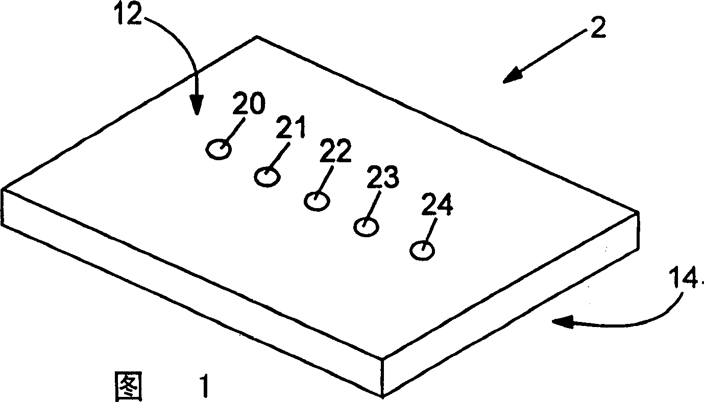 Test sheet with multiple reaction area and method for using and producing said test sheet