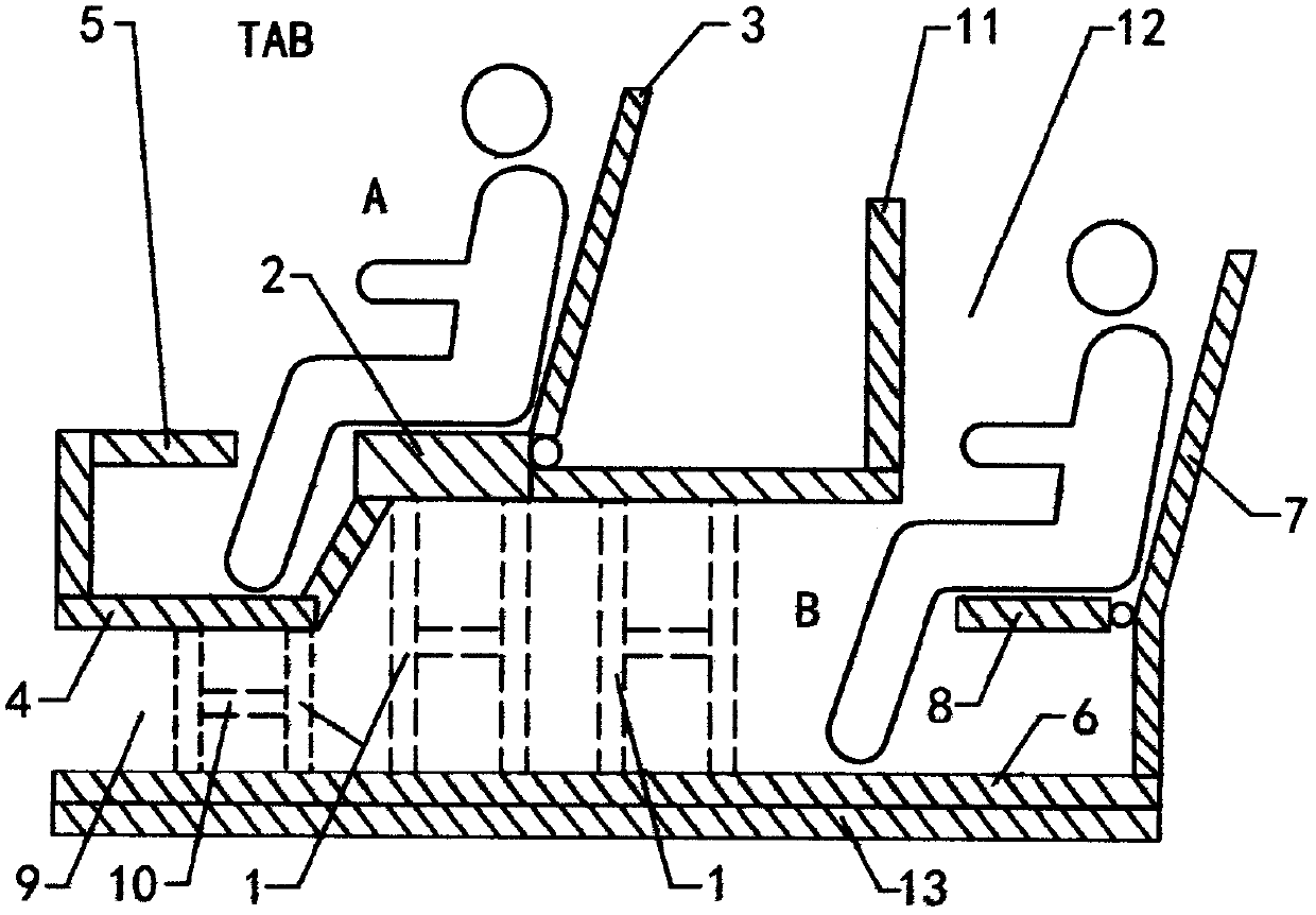 Front-rear connecting type double-layer sleeping chair for passengers