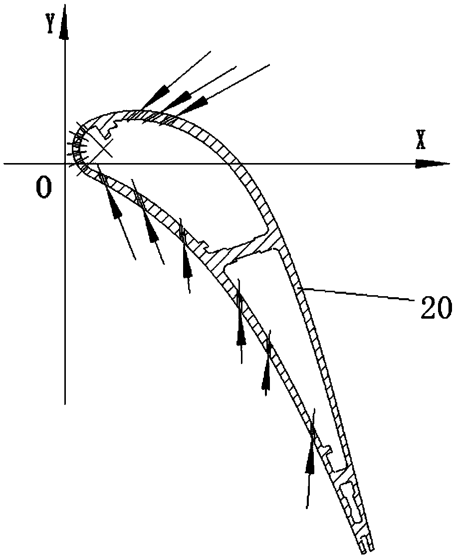 Laser processing method for air film holes of high-pressure turbine guiding blade