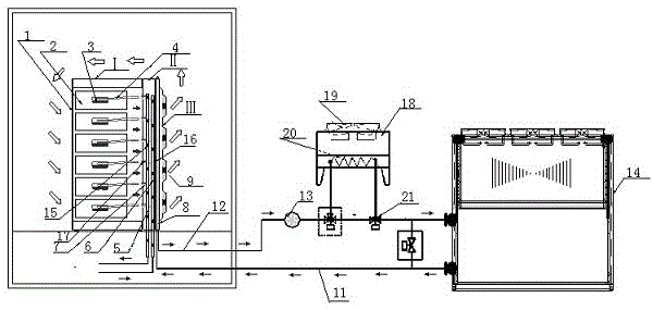 Natural cooling cold water device and liquid cooling device combined server cooling system