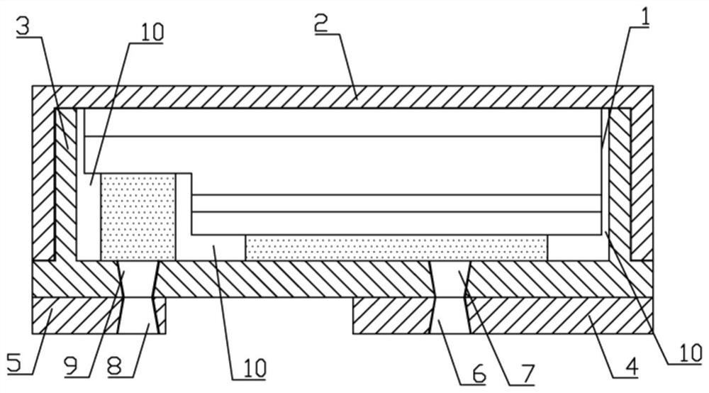 White-light LED chip packaging structure and manufacturing method thereof