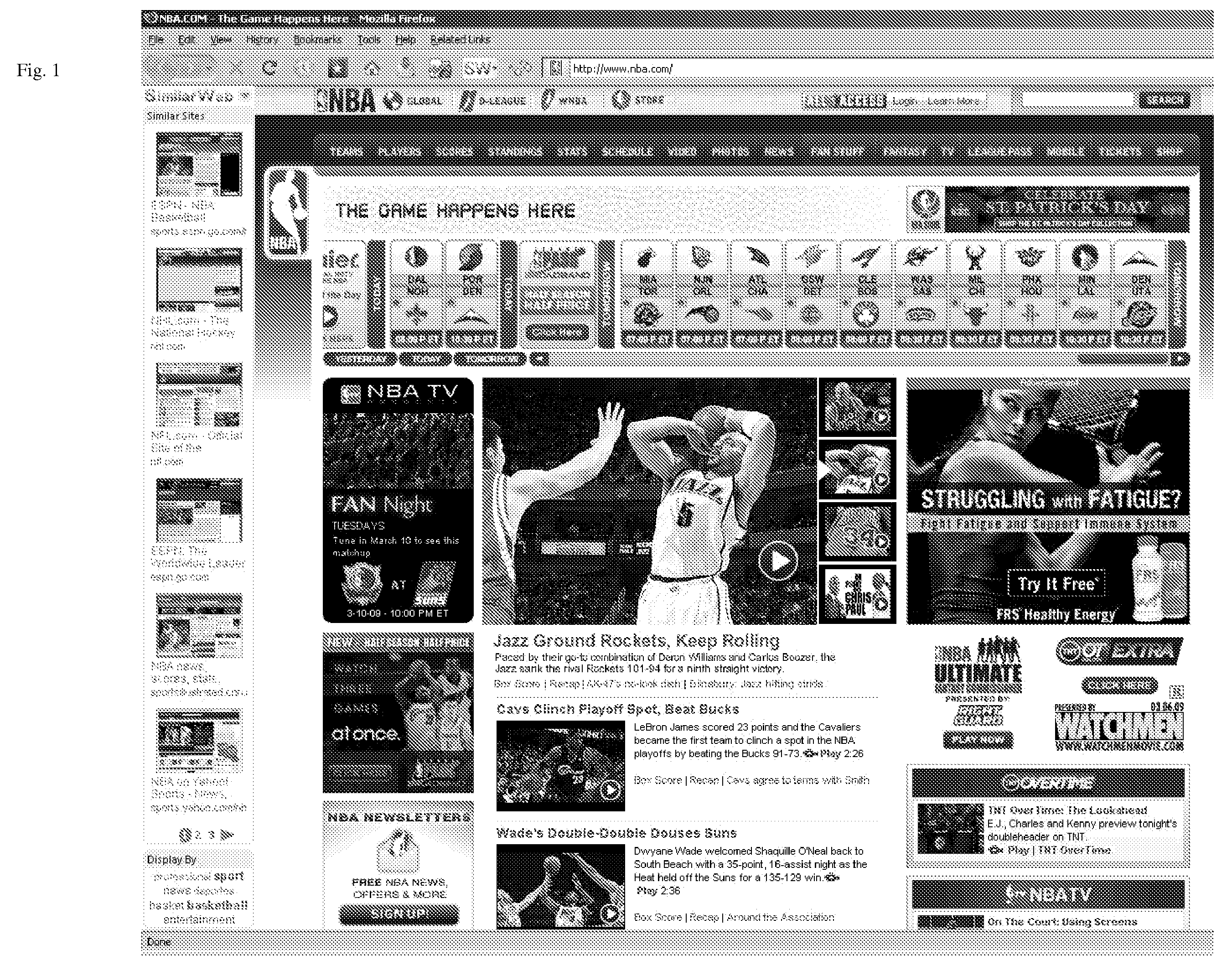 System and method for display of relevant web page images