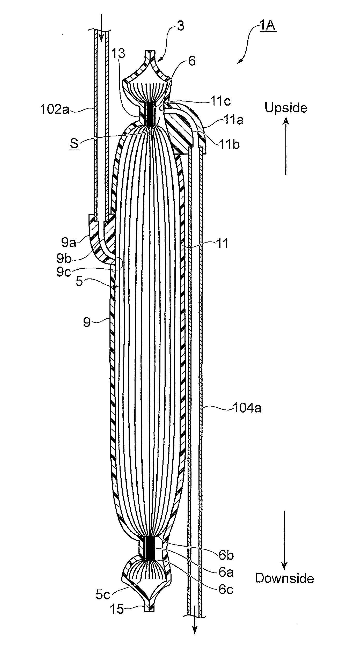 Blood processing filter and the method for manufacturing the same