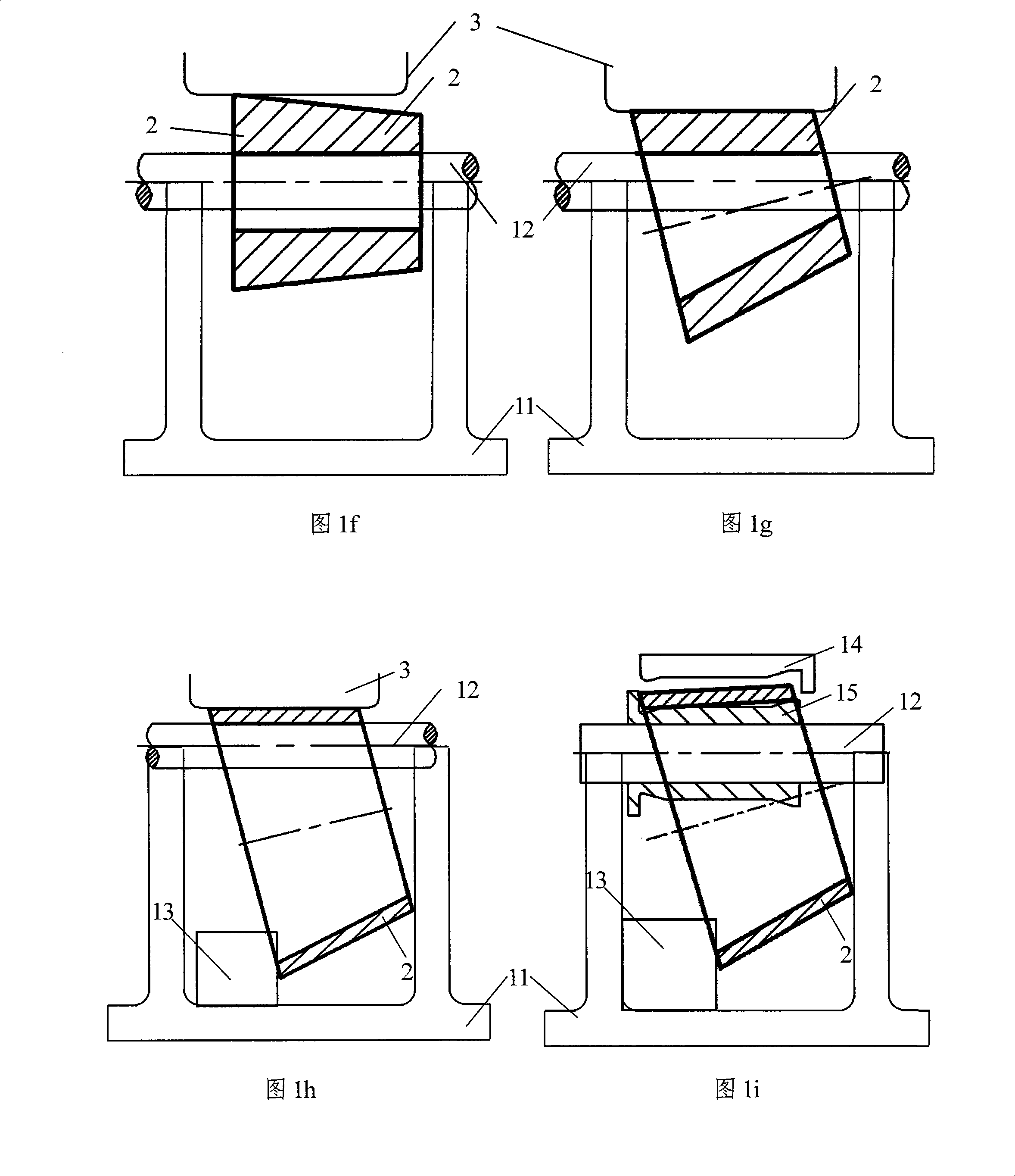 Process and device for forming straight-edge conical cylinder forged piece of nuclear power evaporator