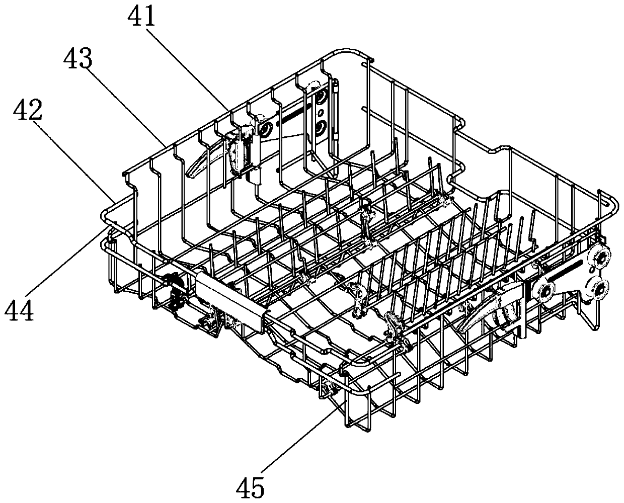 Bowl basket protection assembly and dishwasher