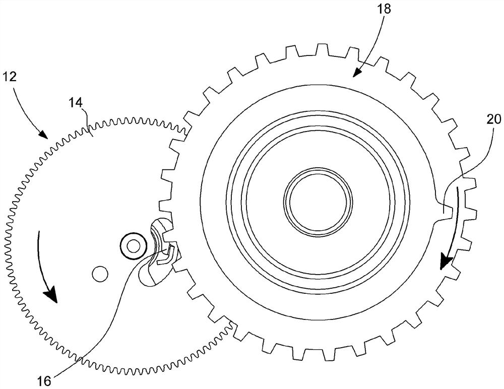 Device for displaying a series of periodic events forming an annual cycle and timepiece including the display device