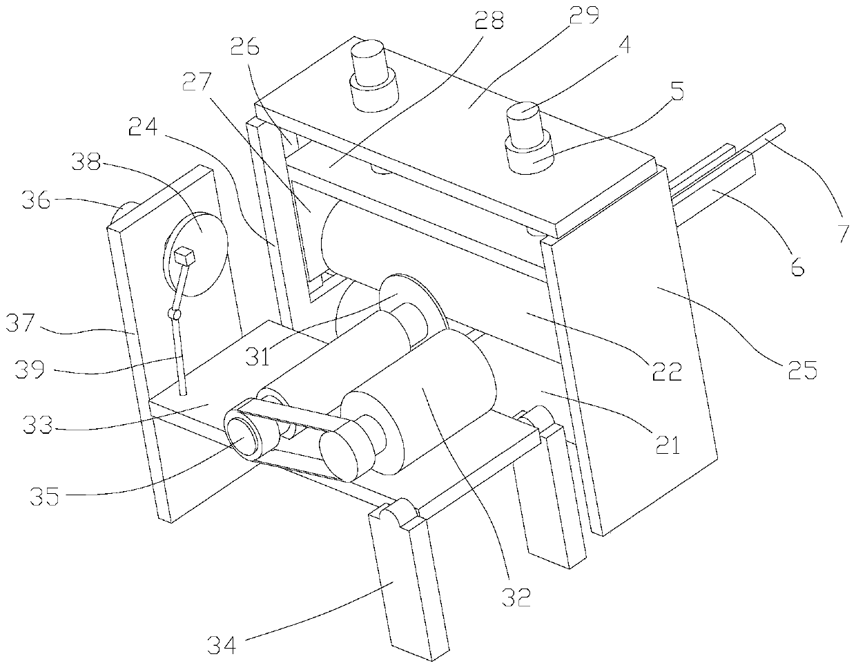 A kind of automatic cutting machine for cotton mandrel