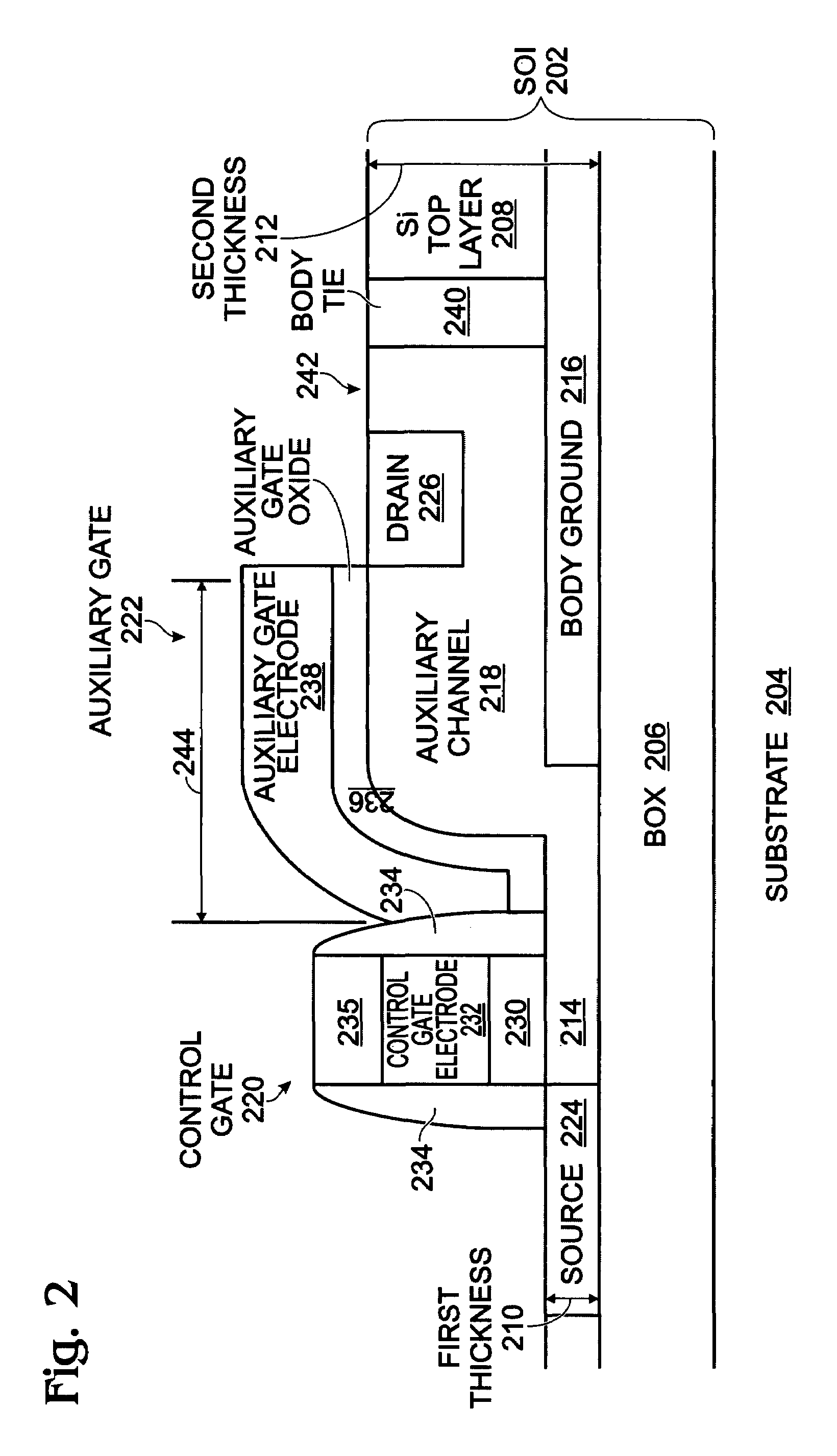 Thin silicon-on-insulator high voltage transistor with body ground