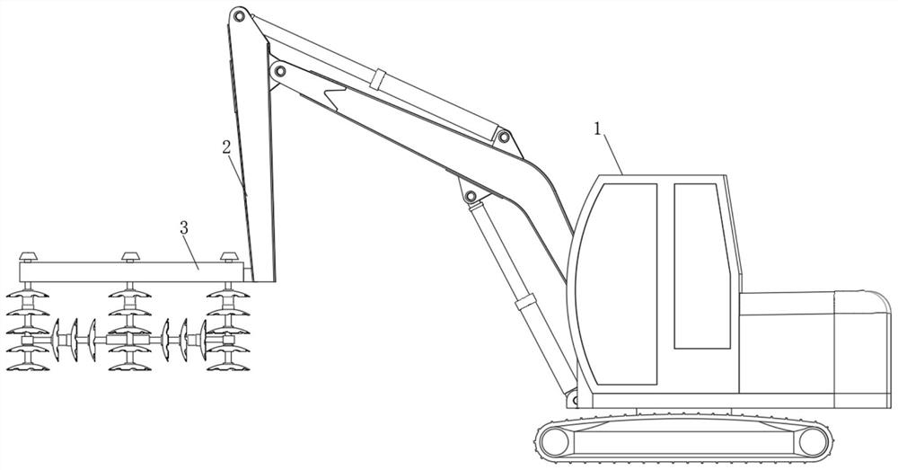 Automatic pit digging device for ecological tree pool and working method thereof