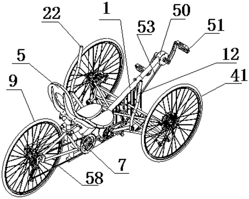 Reversed recumbent tricycle