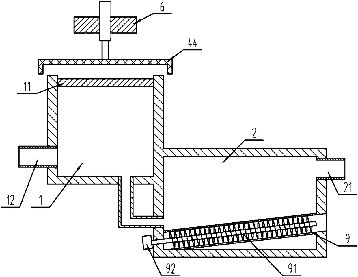 Slag-removing sand-setting and mud-settling mechanism