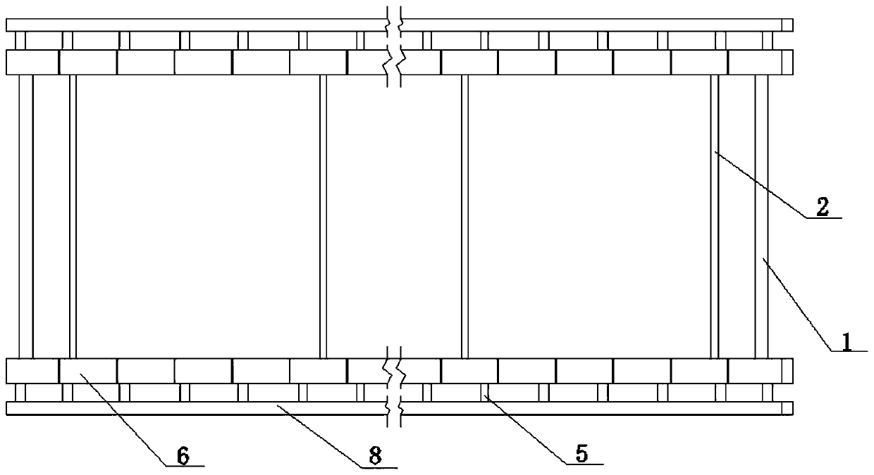 Reinforcing steel bar binding moulding bed frame for prefabricating T-beam wing plate and use method
