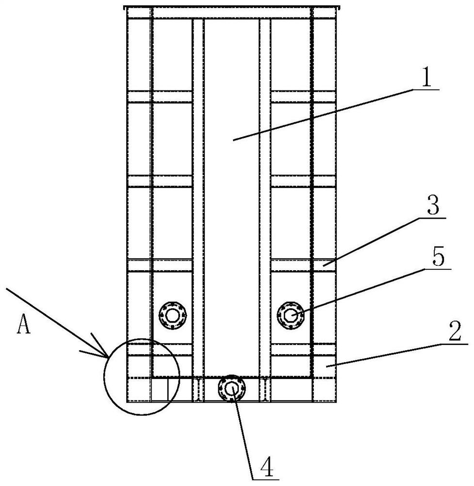 Tank body reinforcing structure of electroplating oxidation line