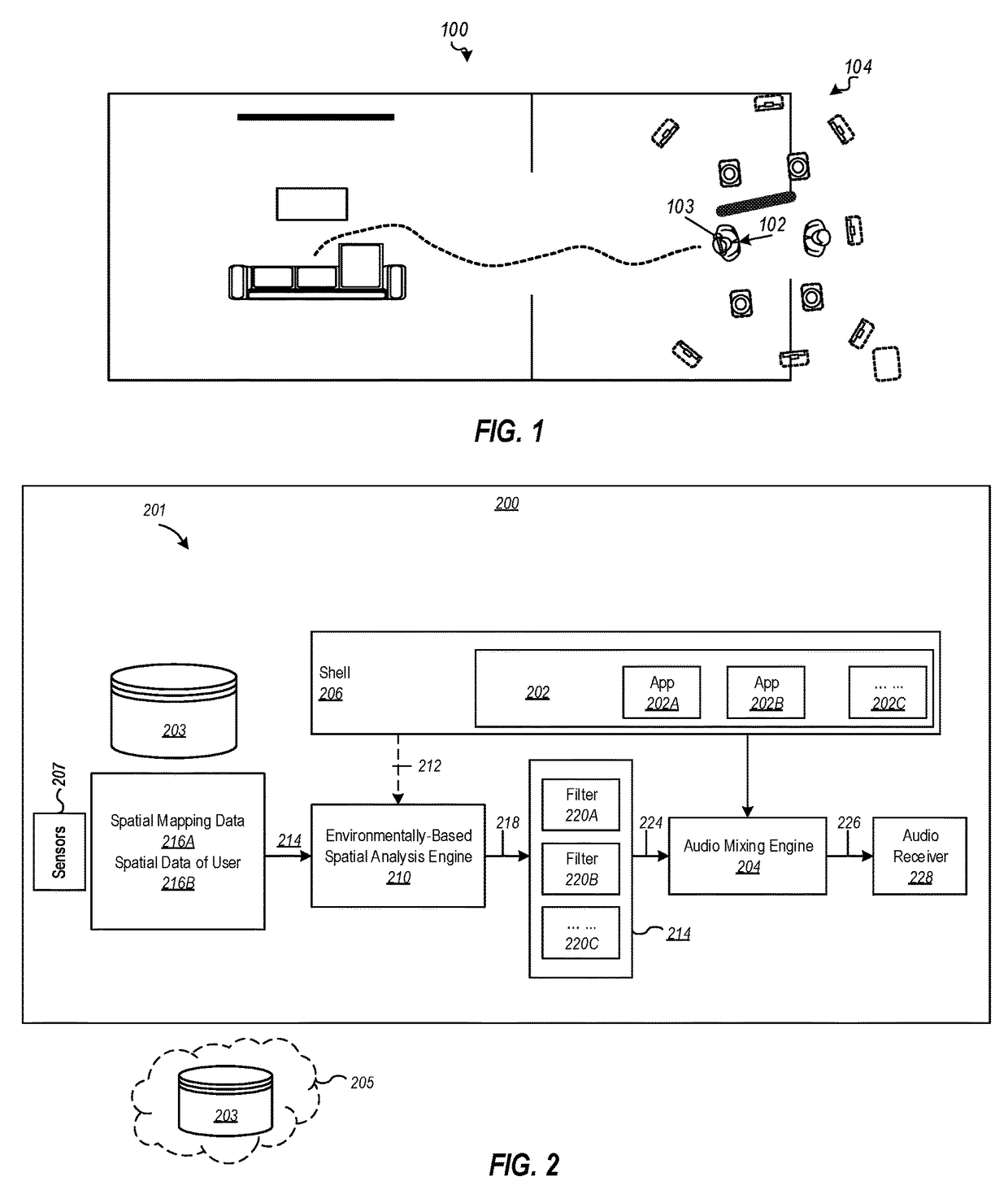 System for localizing channel-based audio from non-spatial-aware applications into 3D mixed or virtual reality space