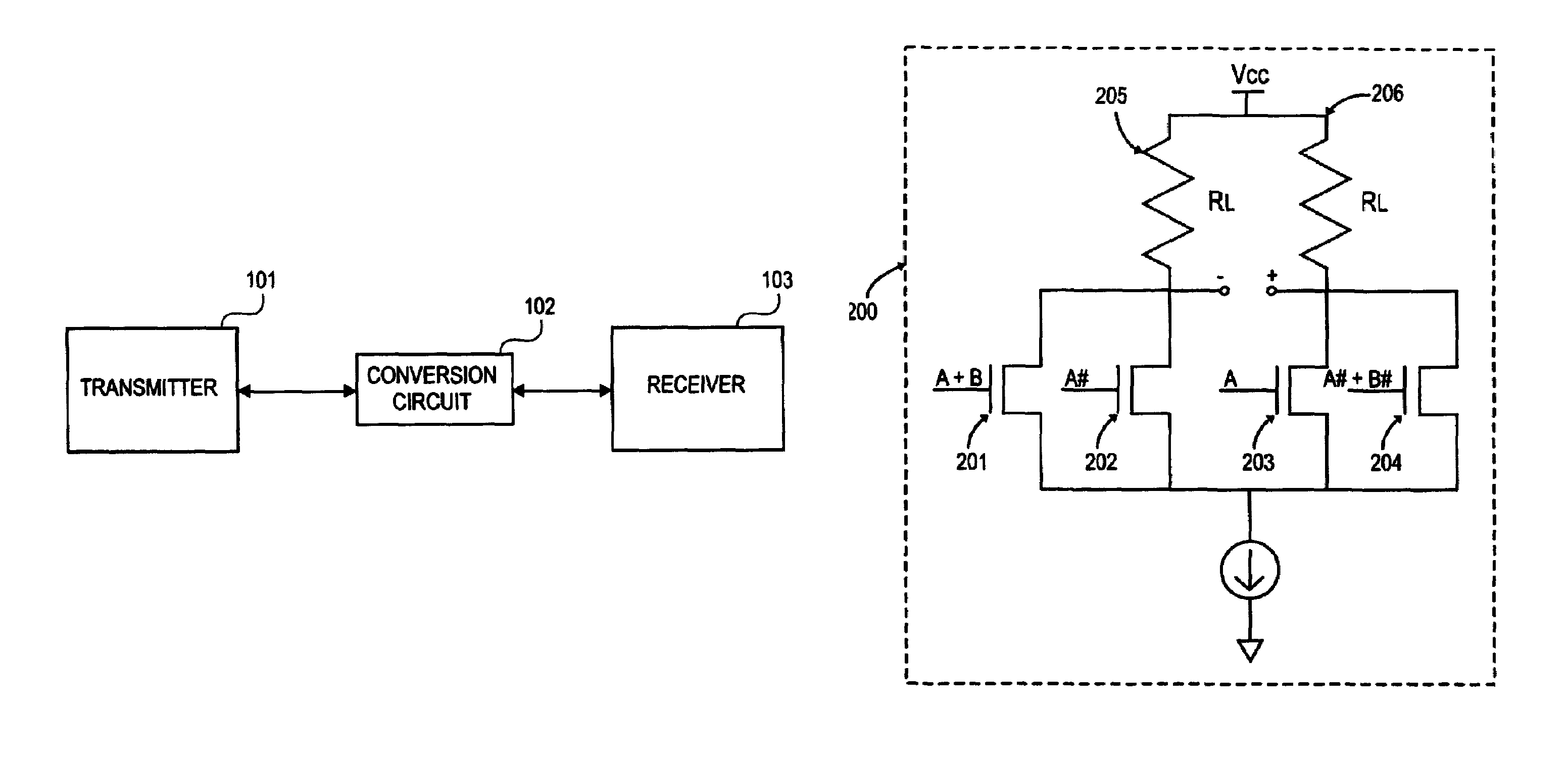 Differential simultaneous bi-directional receiver
