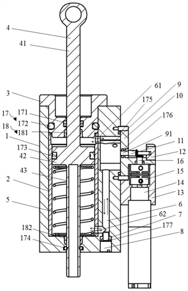 Single-circuit bidirectional flow pre-adjustment damping cylinder for intelligent knee prosthesis