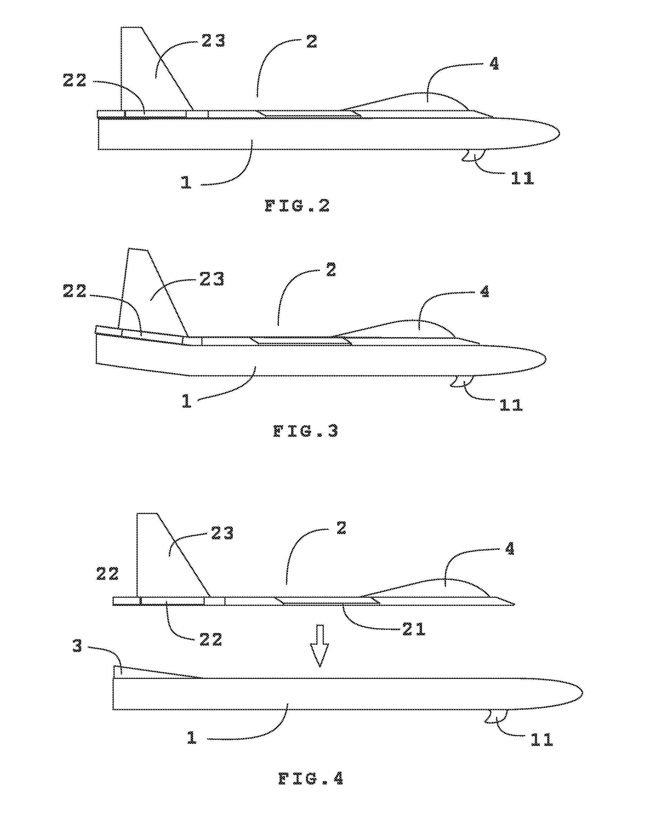 Movable horizontal tail for catapult toy glider