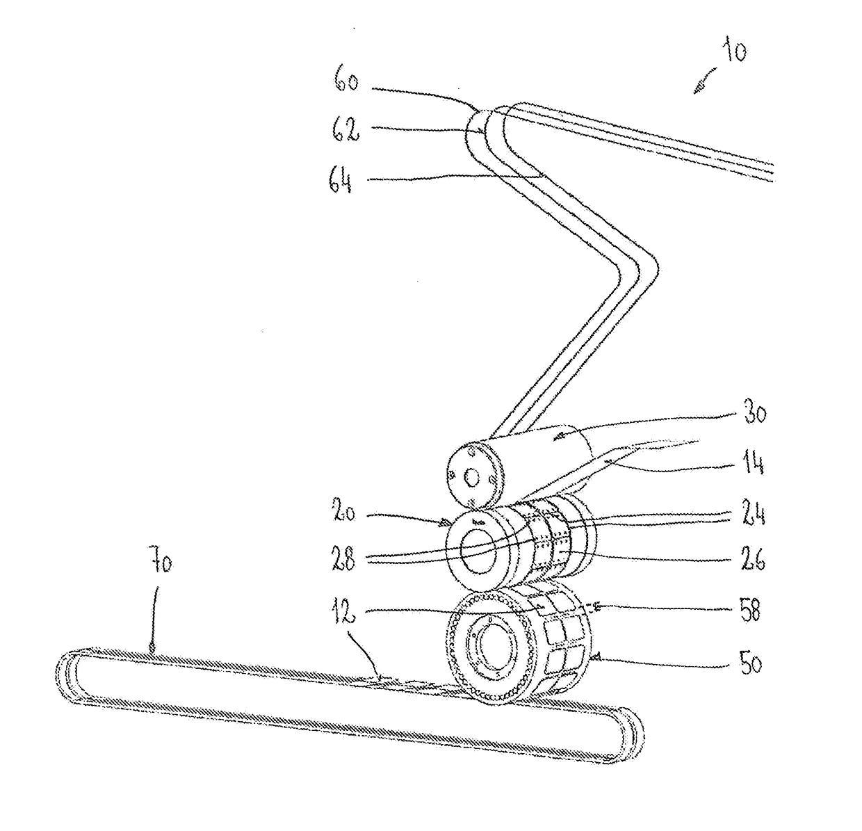 Device for releasing sections from a material web