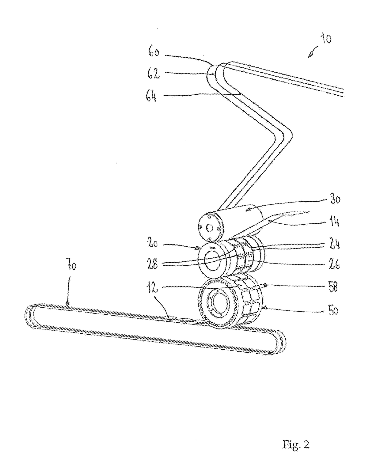 Device for releasing sections from a material web