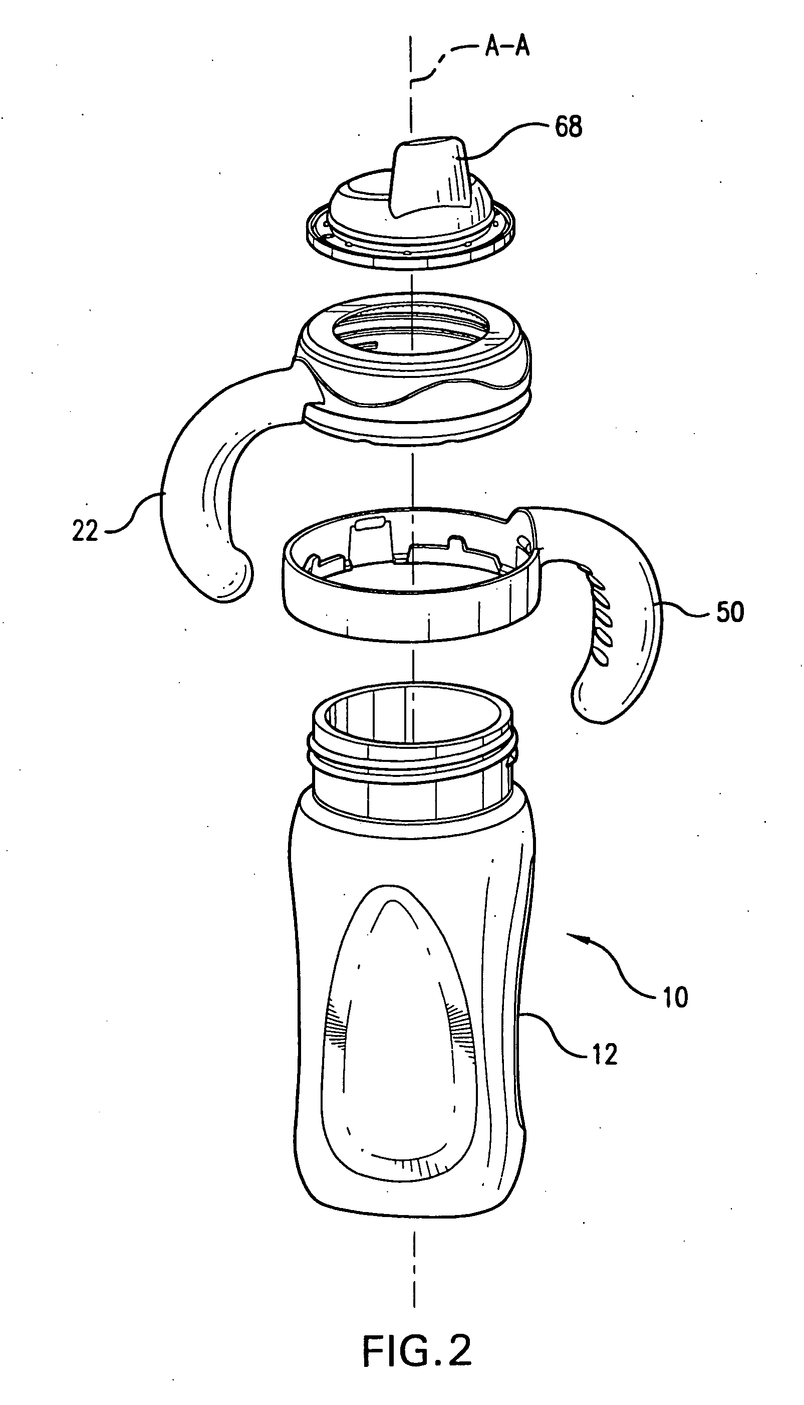 Drinking vessel with adjustable handles