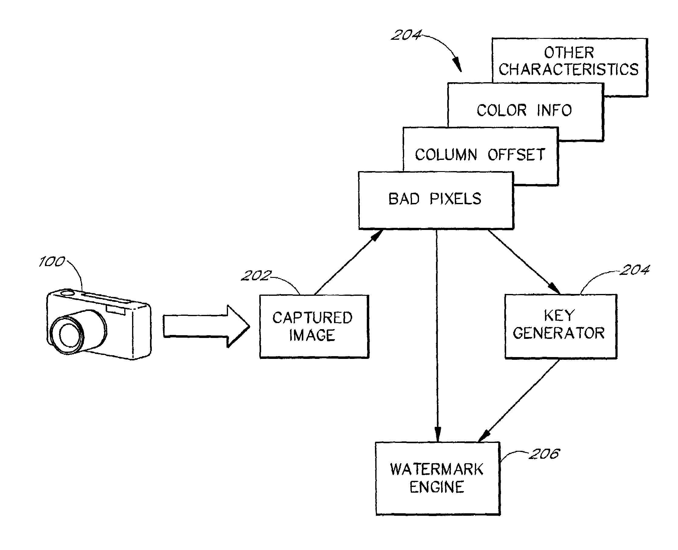 Methods and systems for embedding camera information in images