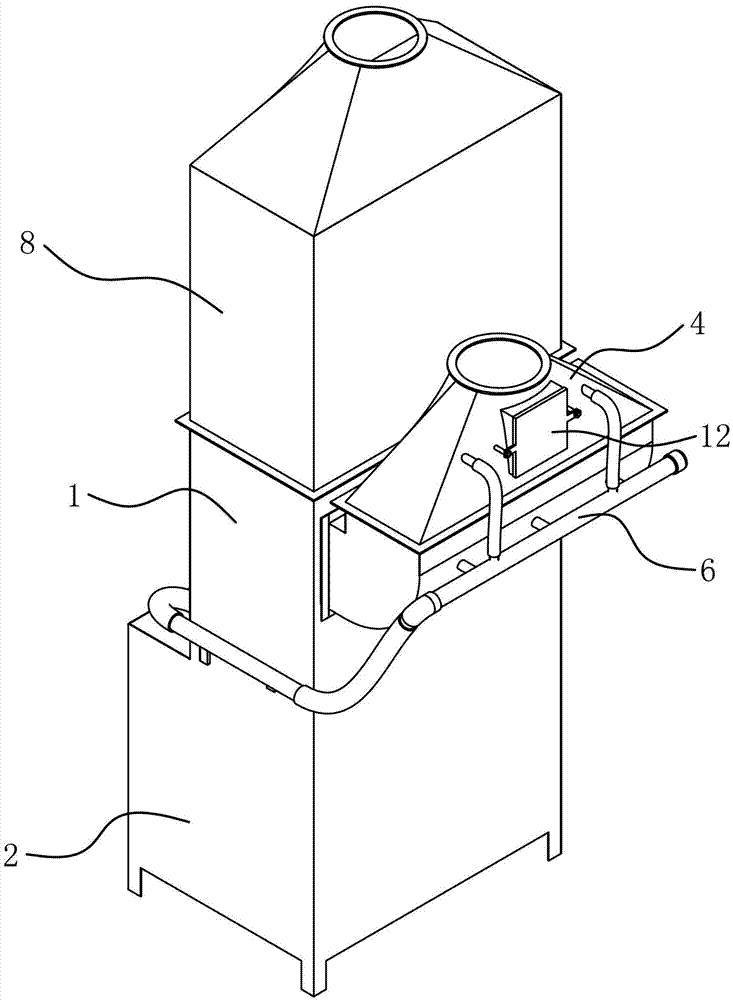 Wet type multi-pipe cyclone dust removal device and dust removal system with dust removal device