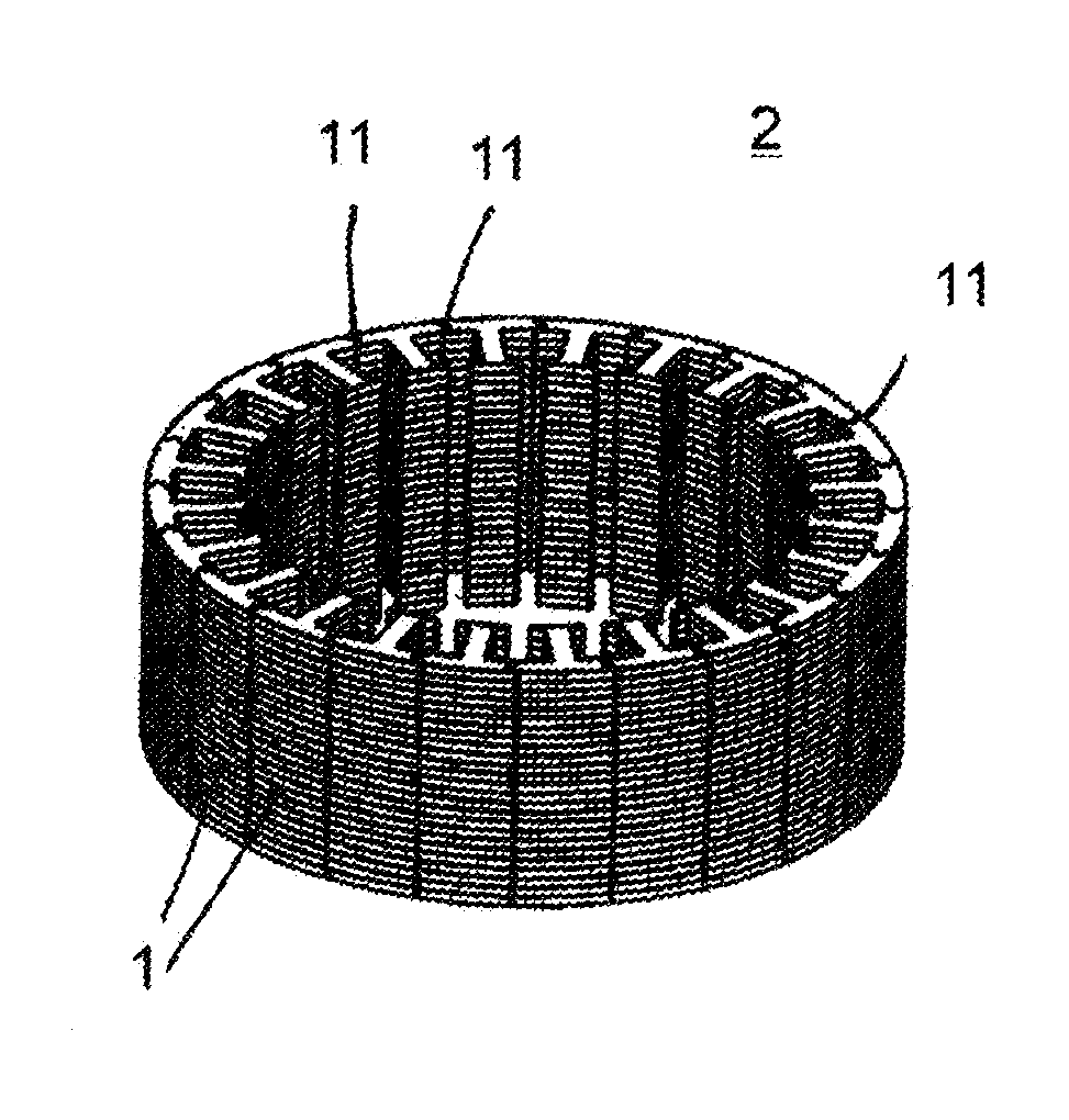 Annular stack of laminations comprised of single-tooth stacks and method for manufacturing a stack of lamination