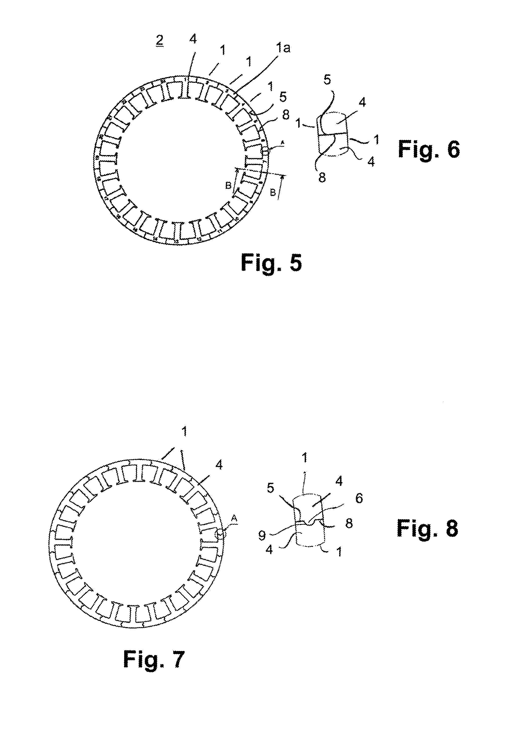 Annular stack of laminations comprised of single-tooth stacks and method for manufacturing a stack of lamination