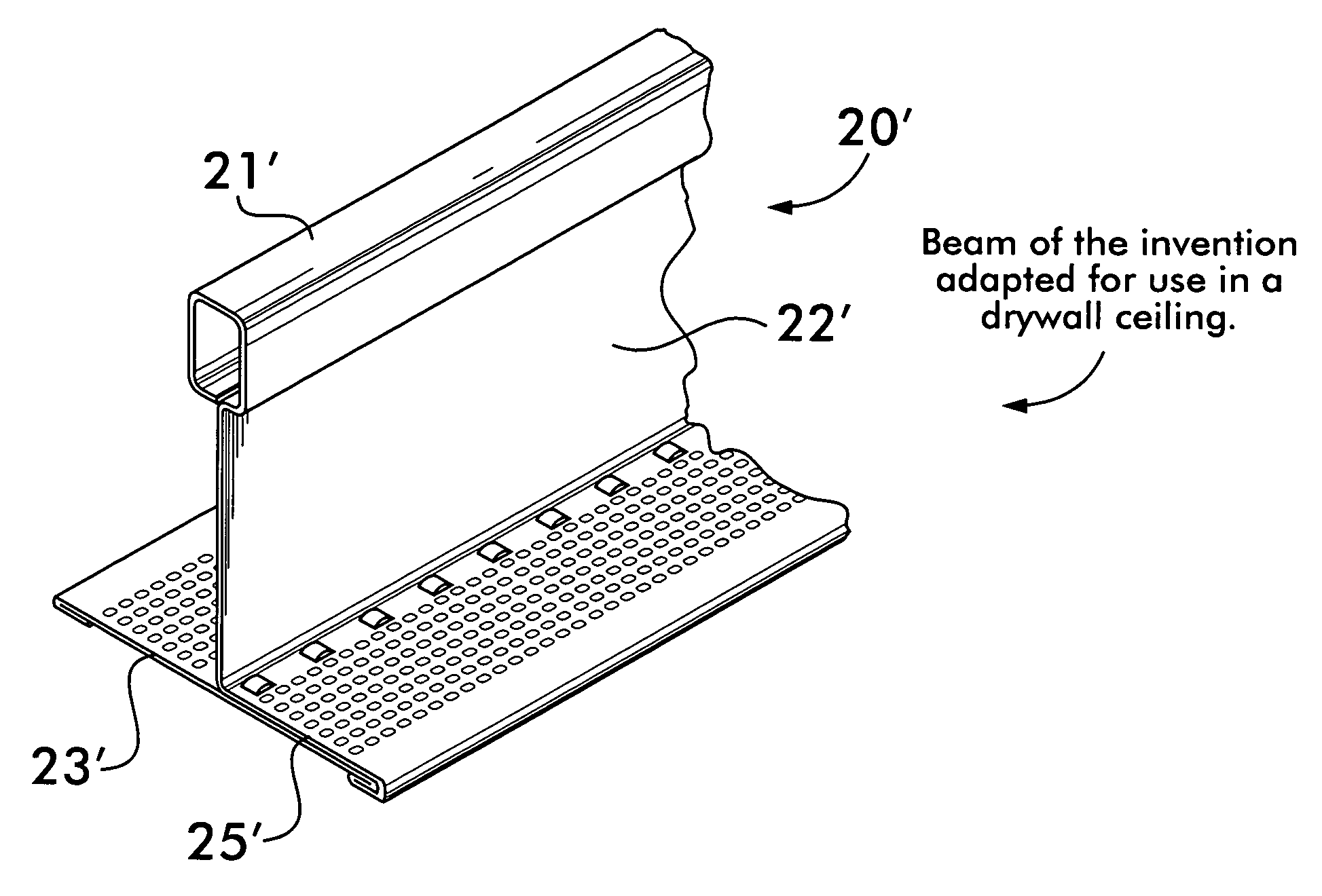 Single layered web beam for a drywall suspended ceiling