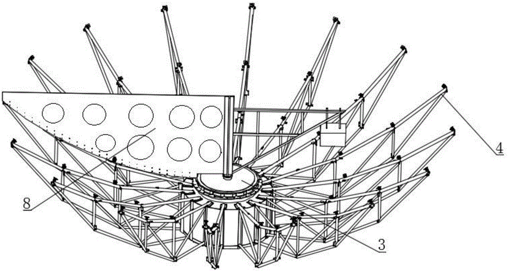 Main reflector interchange structure of satellite communication earth station antenna and technology for main reflector interchange structure