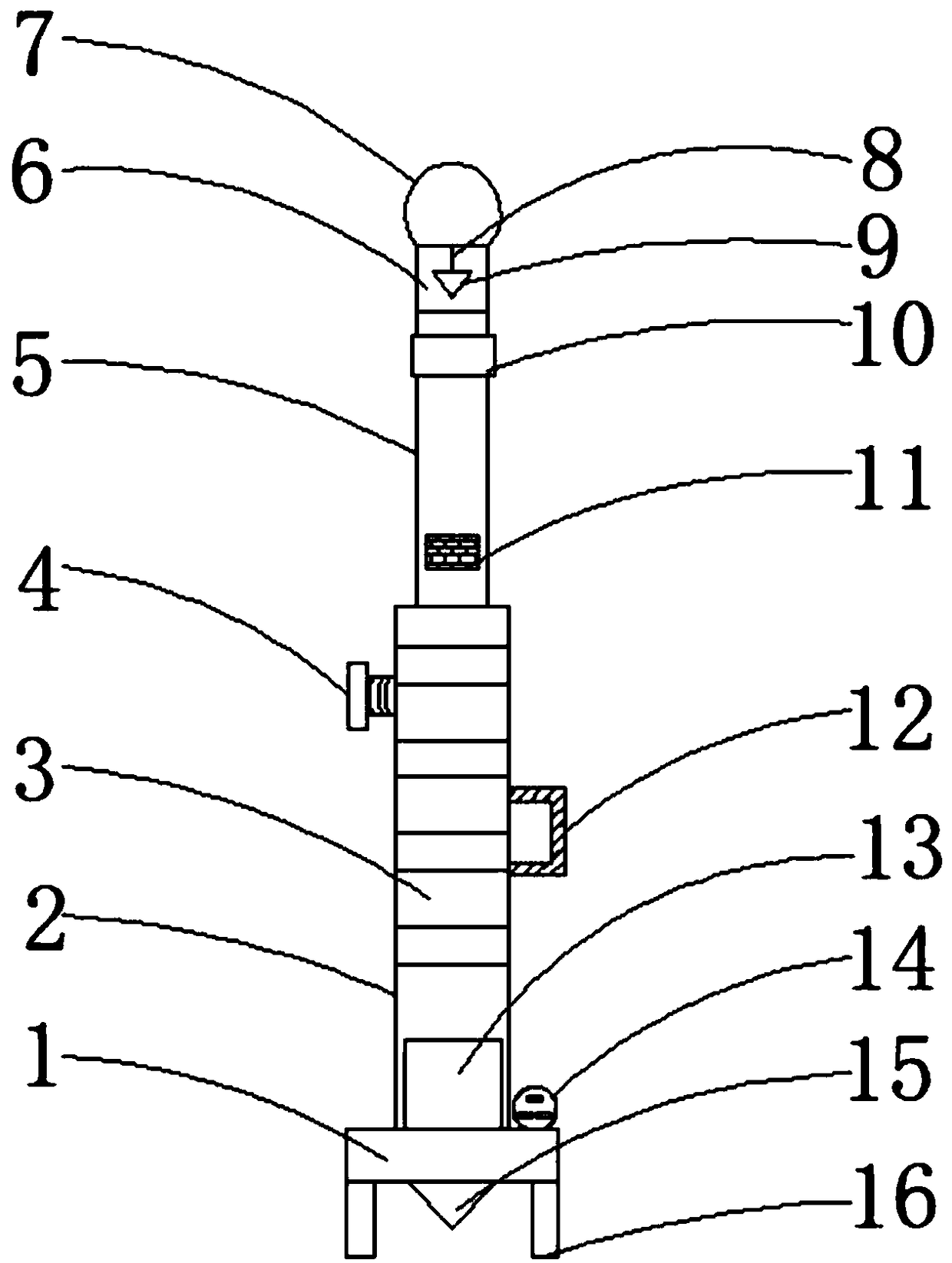 Marker post for construction surveying and mapping